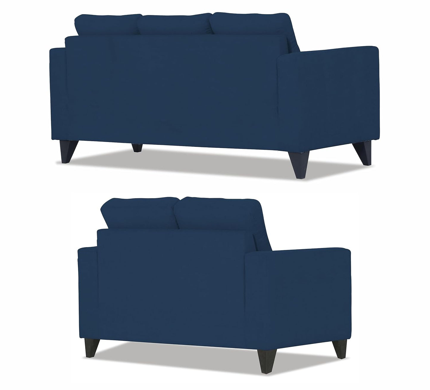 Adorn India Chandler Plus 3+2 5 Seater Sofa Set (Blue) (3 Year Warranty)
