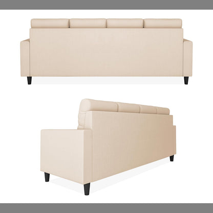 Adorn India Wood Darcy L shape 5 seater sofa set (RHS) (Beige)