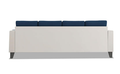 Adorn India Ashley Stripes Leatherette Fabric L Shape 5 Seater Sofa Set LHS (Blue & White) (3 Year Warranty)
