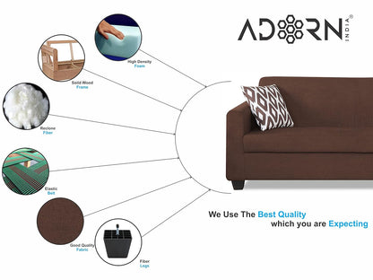 Adorn India Blazer Plus 3-1-1 Five Seater Sofa Set (Brown)
