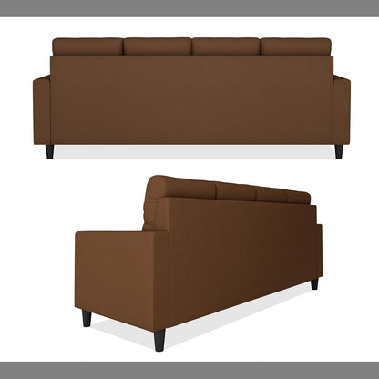 Adorn India Darcy L Shape 5 Seater Sofa Set (LHS) (Brown) (3 Year Warranty)