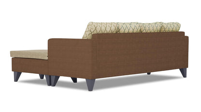 Adorn India Dorothy Blossom L Shape 5 Seater Sofa Set RHS (Brown & Beige)