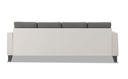 Adorn India Ashley Stripes Leatherette Fabric L Shape 5 Seater Sofa Set RHS (Grey & White) (3 Year Warranty)