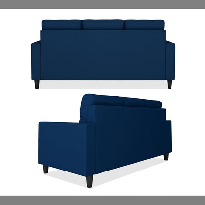 Adorn India Darcy L Shape 4 Seater Sofa Set (Blue) (3 Year Warranty)