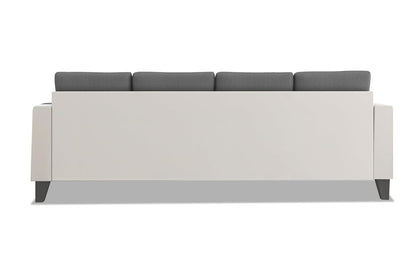 Adorn India Ashley Stripes Leatherette Fabric L Shape 5 Seater Sofa Set LHS (Grey & White) (3 Year Warranty)