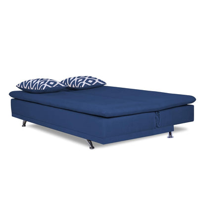 Adorn India Arden 4 Seater Rhombus Sofa Cum Bed 4 X 6 (Blue) (3 Year Warranty)
