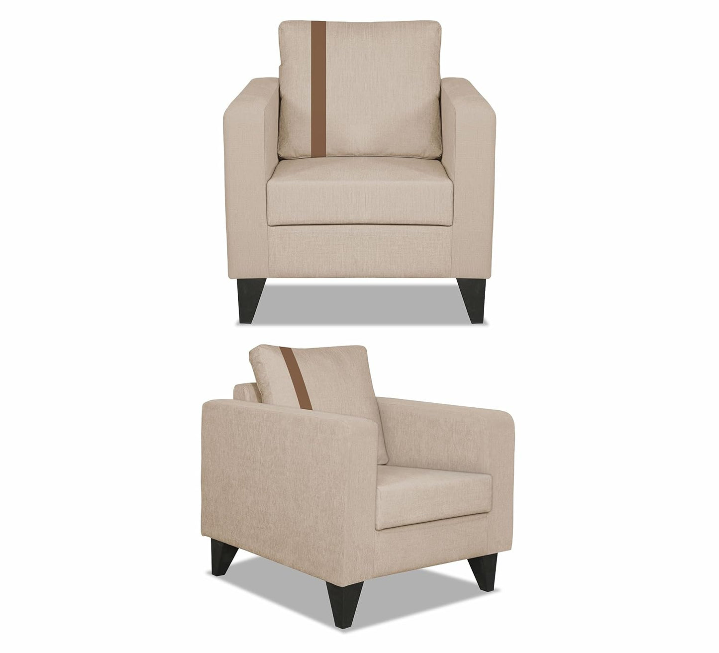 Adorn India Chandler Plus 3+2+1 6 Seater Sofa Set (Beige) (3 Year Warranty)