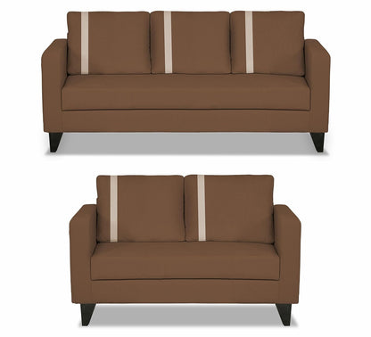 Adorn India Chandler Plus 3+2 5 Seater Sofa Set (Brown) (3 Year Warranty)
