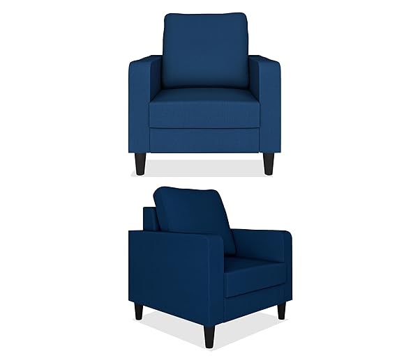 Adorn India Chandler Decent 3+1+1 5 Seater Sofa Set (Blue)(3 Year Warranty)