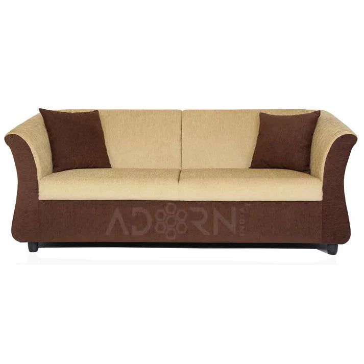 Adorn India Hallton Plain 2 Seater Sofa (Beige) (3 Year Warranty)