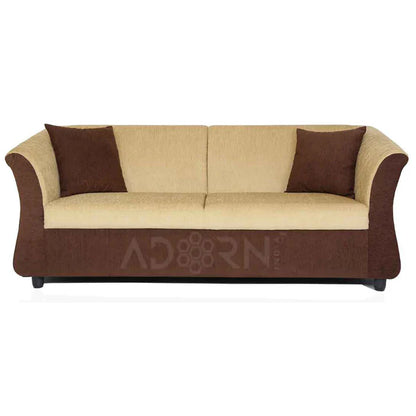 Adorn India Hallton Plain 2 Seater Sofa (Beige) (3 Year Warranty)