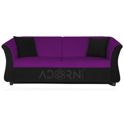 Adorn India Acura 3 Seater Sofa (Brown & Beige)