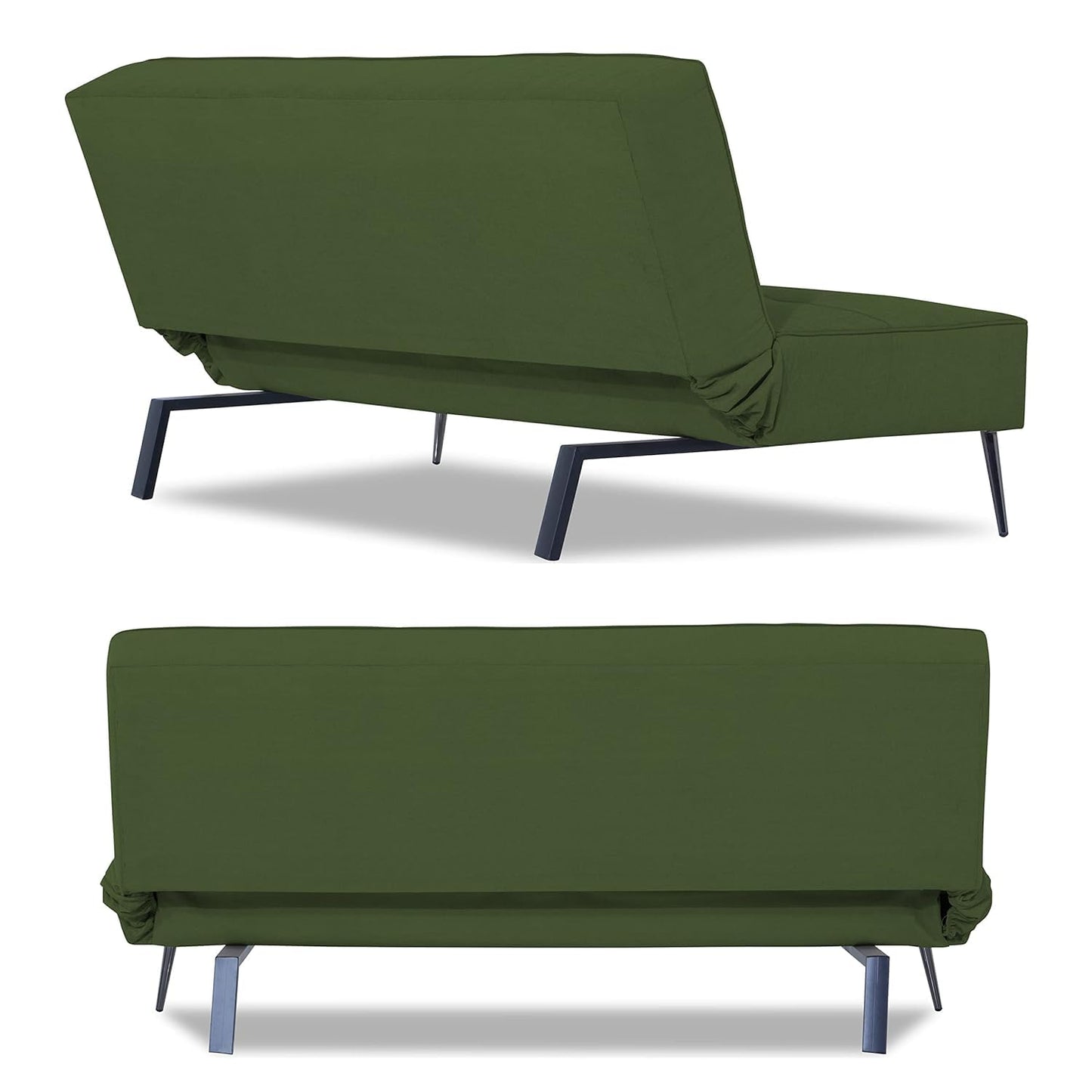 Adorn India Benjamin 3 Seater Sofa Cum Bed (Green) (3 Year Warranty)
