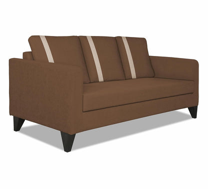 Adorn India Wood Chandler Plus 3 Seater Sofa (Brown), 3-Person Sofa