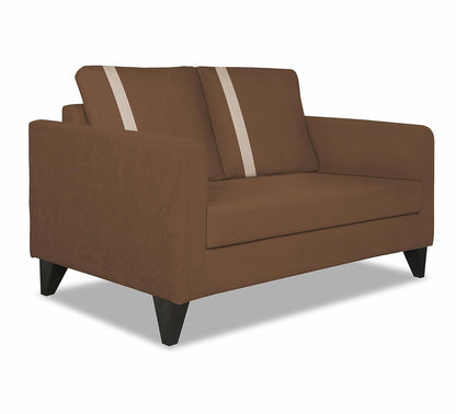 Adorn India Chandler Plus 2 Seater Sofa (Brown) (3 Year Warranty)