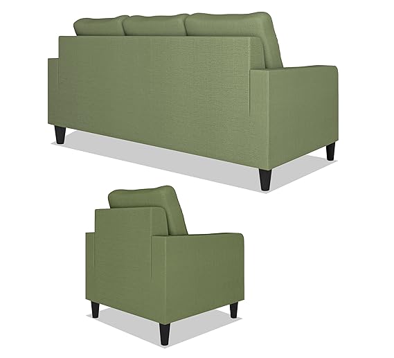 Adorn India Chandler Decent 3+1+1 5 Seater Sofa Set (Green) (3 Year Warranty)