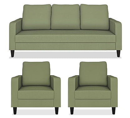 Adorn India Chandler Decent 3+1+1 5 Seater Sofa Set (Green) (3 Year Warranty)
