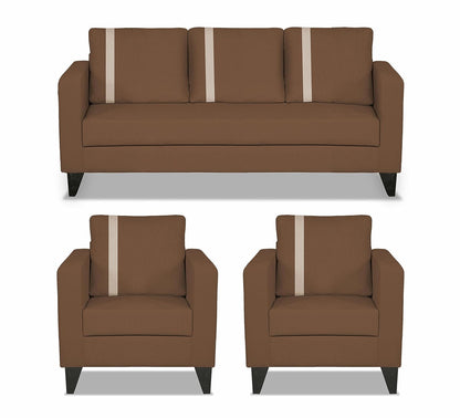 Adorn India Chandler Plus 3+1+1 5 Seater Sofa Set (Brown) (3 Year Warranty)