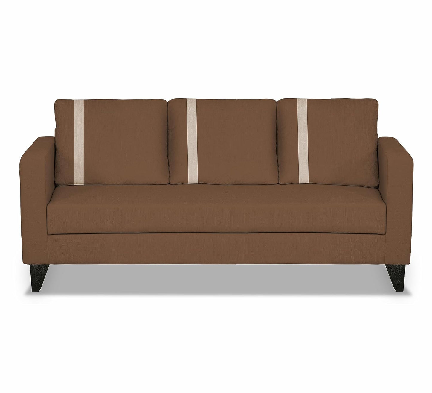 Adorn India Chandler Plus 3 Seater Sofa (Brown) (3 Year Warranty)