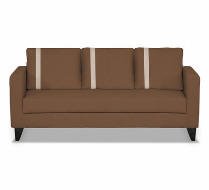 Adorn India Chandler Plus 3 Seater Sofa (Brown) (3 Year Warranty)