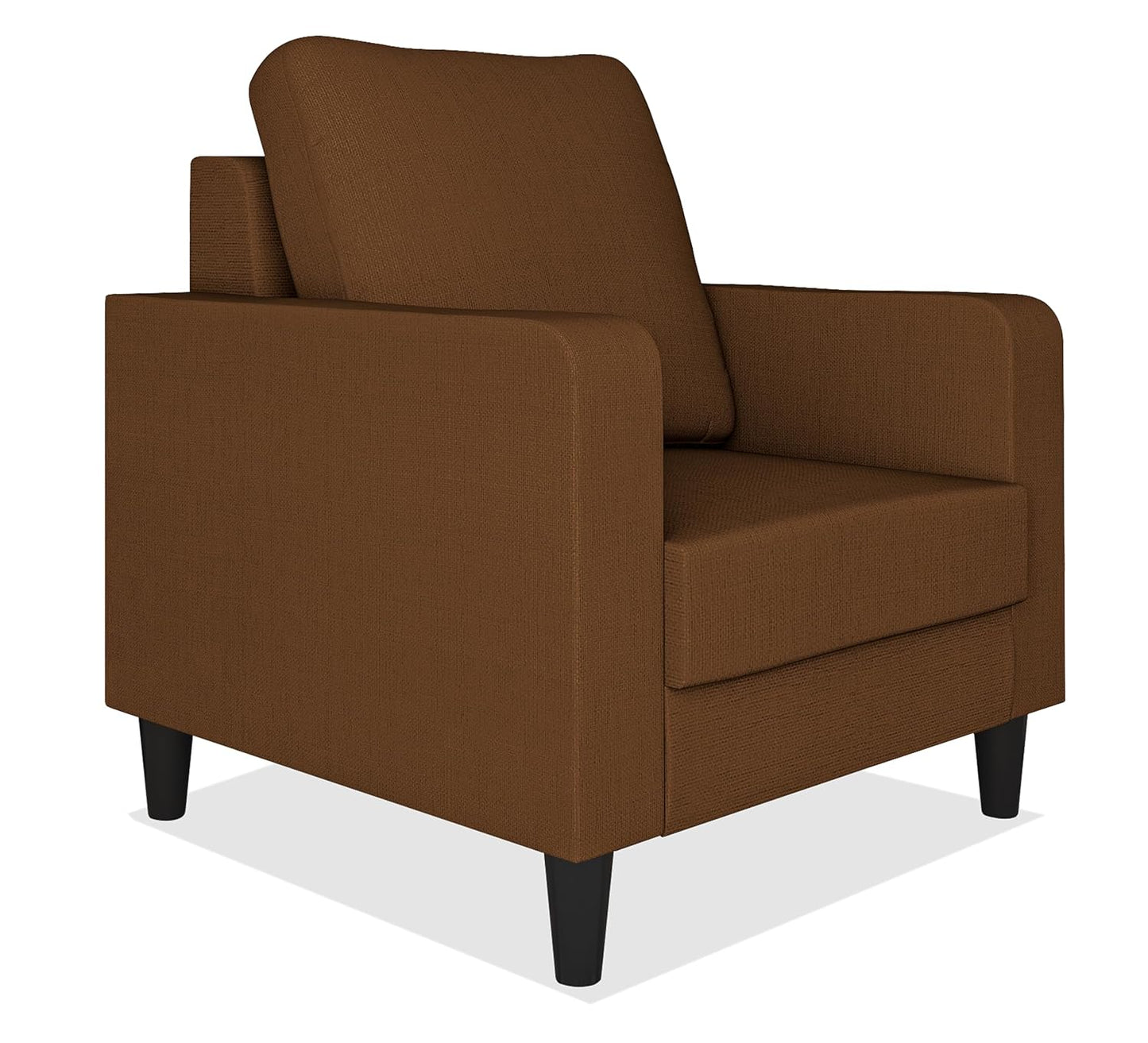 Adorn India Chandler Decent 1 Seater Sofa (Brown) (3 Year Warranty)