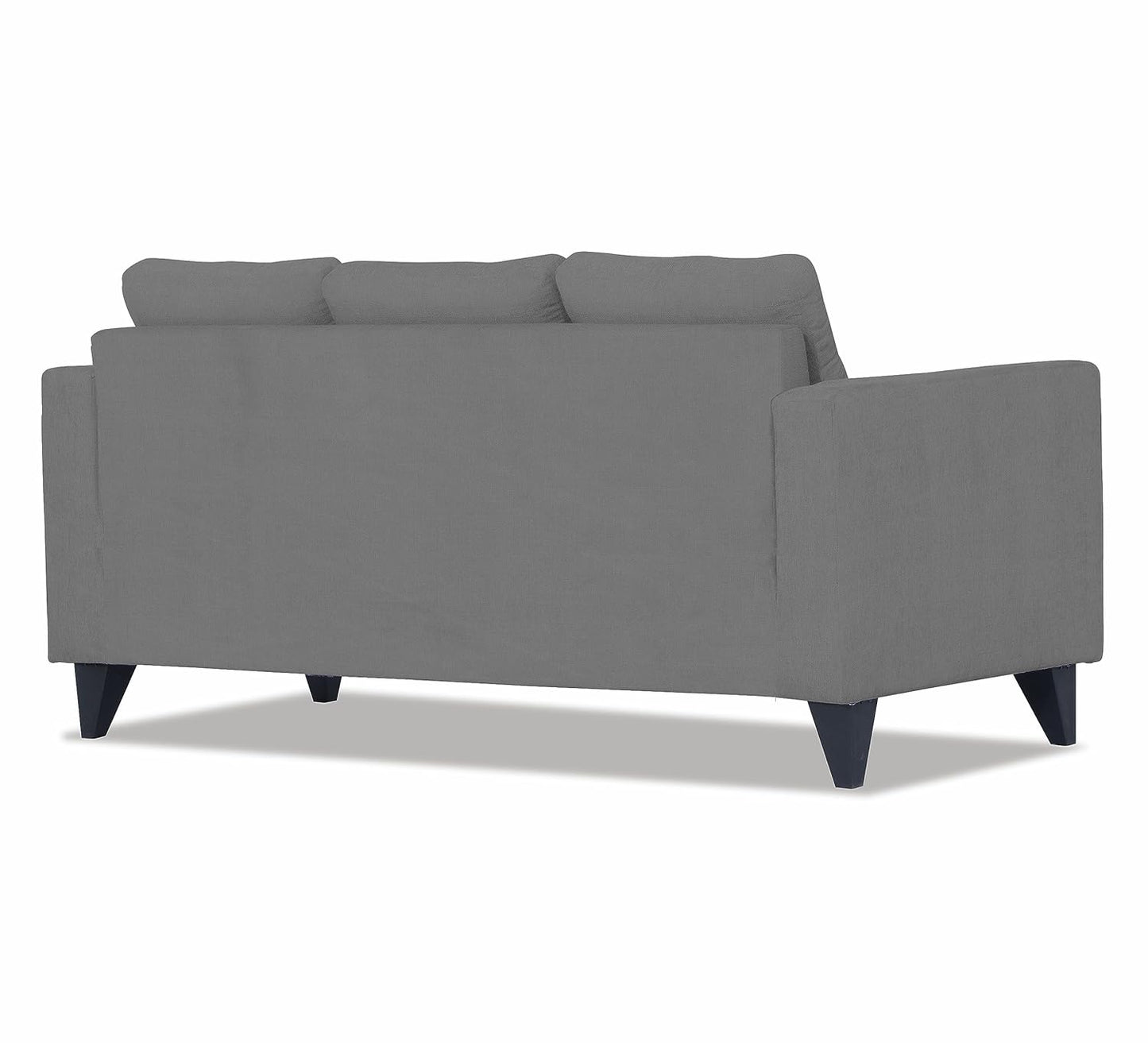 Adorn India Wood Chandler Plus 3 Seater Sofa (Grey), 3-Person Sofa