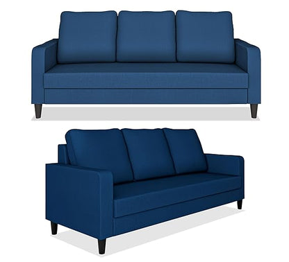 Adorn India Chandler Decent 3+1+1 5 Seater Sofa Set (Blue)(3 Year Warranty)