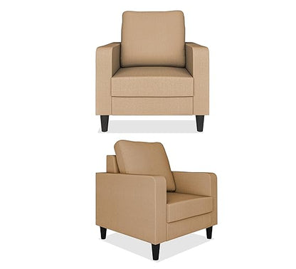 Adorn India Chandler Decent 3+1+1 5 Seater Sofa Set (Beige) (3 Year Warranty)