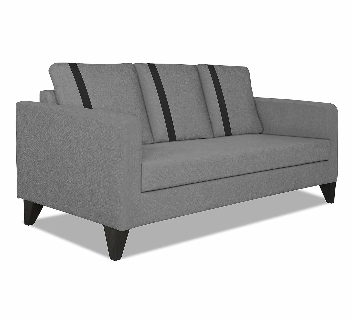 Adorn India Chandler Plus 3 Seater Sofa (Grey) (3 Year Warranty)