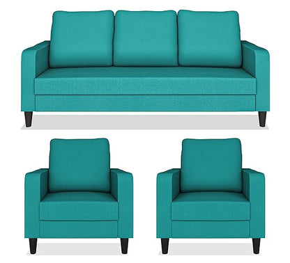 Adorn India Chandler Decent 3+1+1 5 Seater Sofa Set (Aqua Blue) (3 Year Warranty)