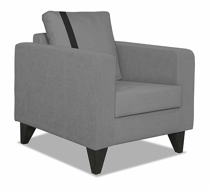 Adorn India Chandler Plus 1 Seater Sofa (Grey) (3 Year Warranty)
