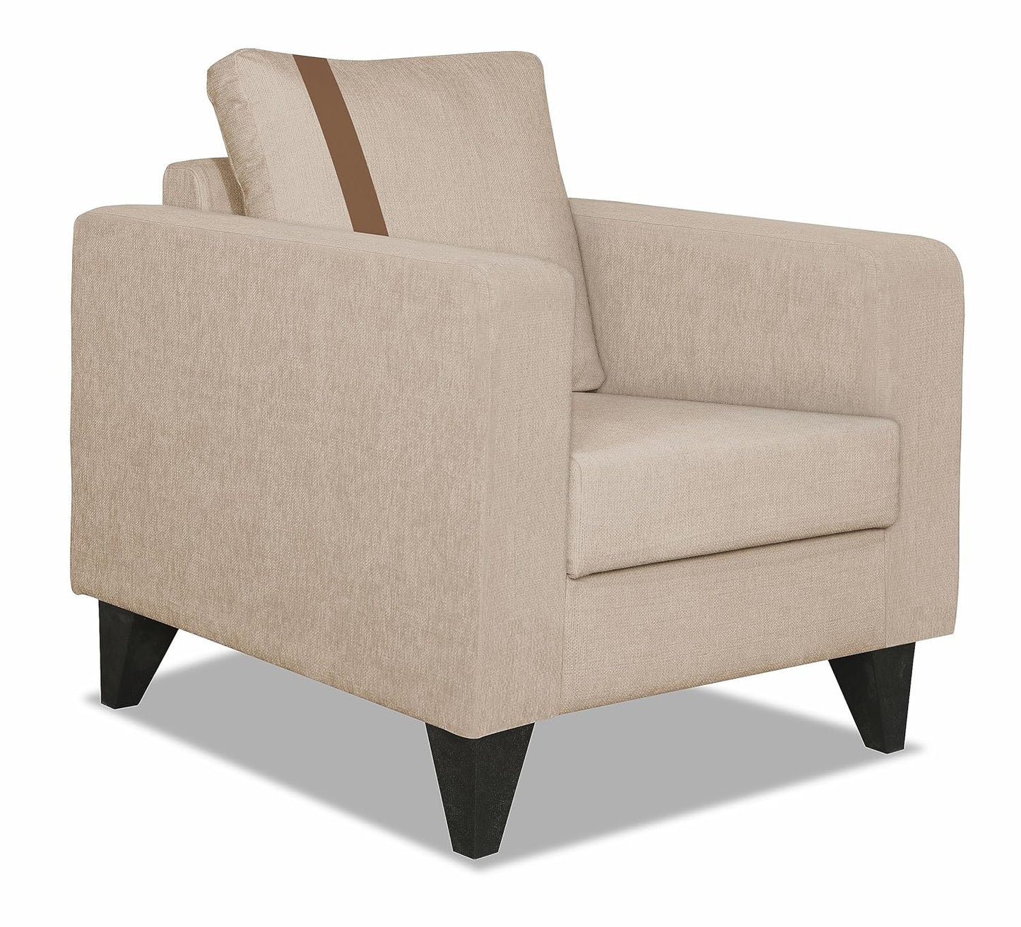 Adorn India Chandler Plus 1 Seater Sofa (Beige) (3 Year Warranty)