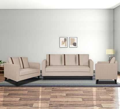Adorn India Chandler Plus 3+2+1 6 Seater Sofa Set (Beige) (3 Year Warranty)
