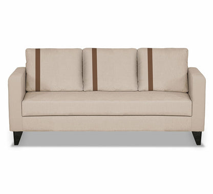 Adorn India Wood Chandler Plus 3 Seater Sofa (Beige), 3-Person Sofa