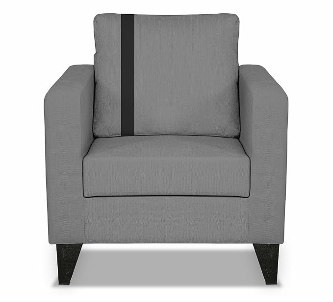 Adorn India Chandler Plus 1 Seater Sofa (Grey) (3 Year Warranty)