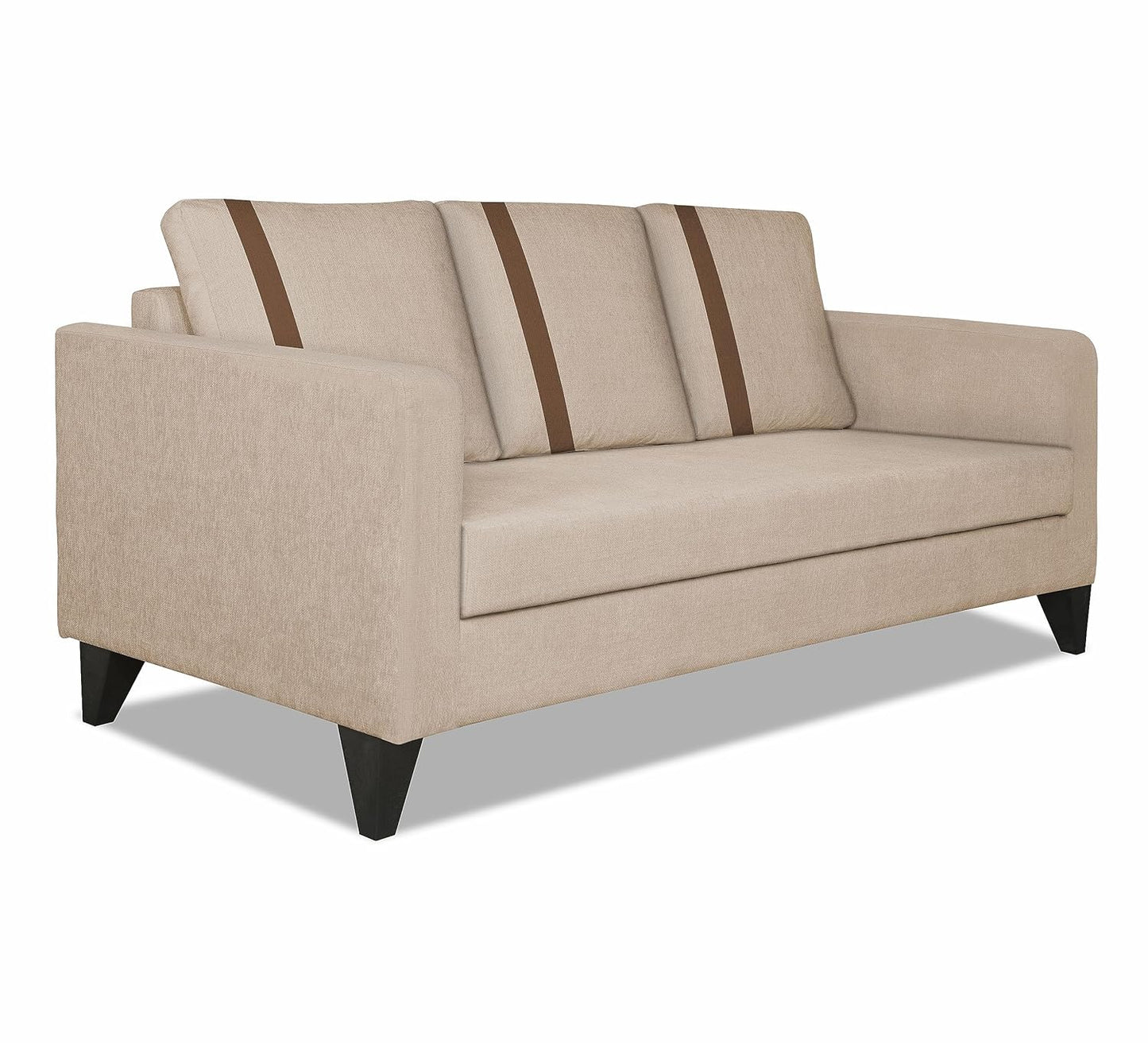 Adorn India Chandler Plus 3 Seater Sofa (Beige) (3 Year Warranty)