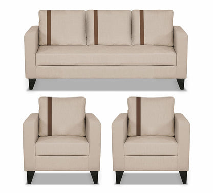 Adorn India Chandler Plus 3+1+1 5 Seater Sofa Set (Beige) (3 Year Warranty)