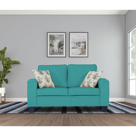 Adorn India Camden 2 Seater Sofa (Aqua Blue) (3 Year Warranty)