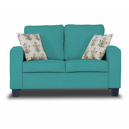 Adorn India Camden 2 Seater Sofa (Aqua Blue) (3 Year Warranty)