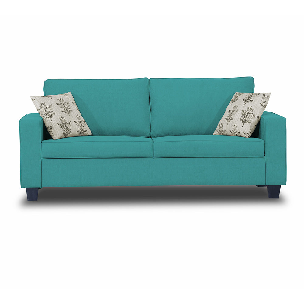 Adorn India Camden 3 Seater Sofa (Aqua Blue) (3 Year Warranty)