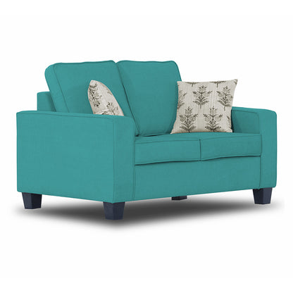 Adorn India Camden 2 Seater Sofa (Aqua Blue) (3 Year Warranty)