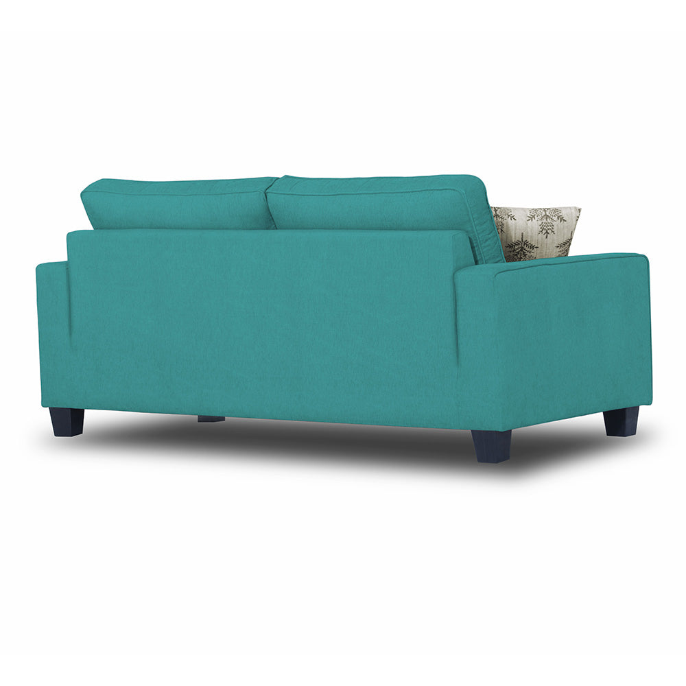 Adorn India Camden 3 Seater Sofa (Aqua Blue) (3 Year Warranty)