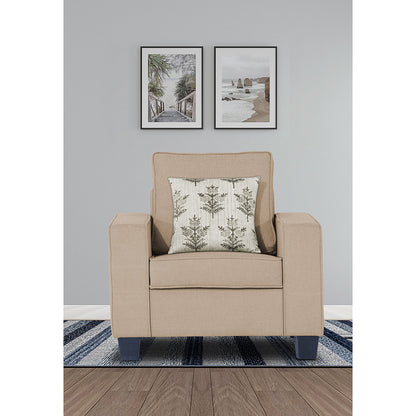 Adorn India Camden 1 Seater Sofa (Beige) (3 Year Warranty)