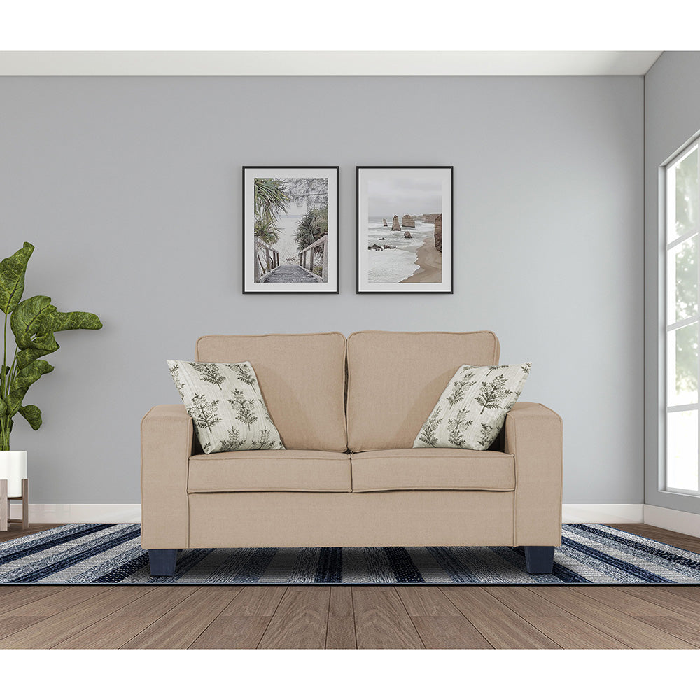 Adorn India Camden 2 Seater Sofa (Beige) (3 Year Warranty)