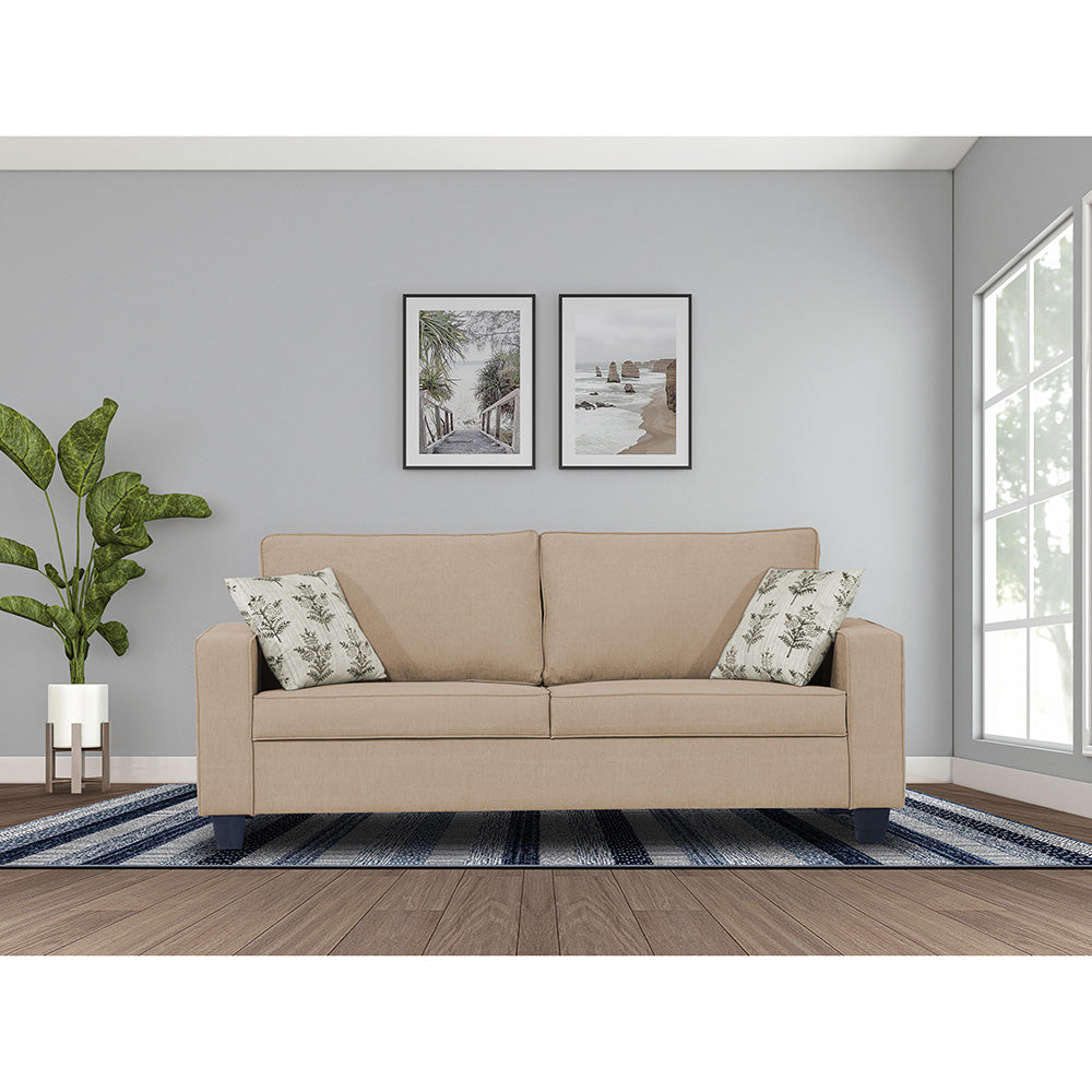 Adorn India Camden 3 Seater Sofa (Beige) (3 Year Warranty)