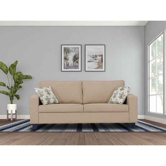 Adorn India Camden 3 Seater Sofa (Beige) (3 Year Warranty)