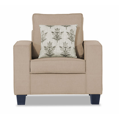 Adorn India Camden 1 Seater Sofa (Beige) (3 Year Warranty)