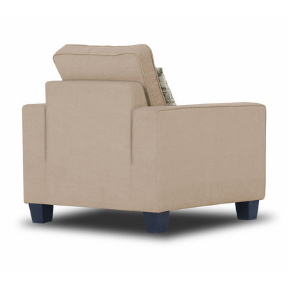 Adorn India Camden 1 Seater Sofa (Beige) (3 Year Warranty)