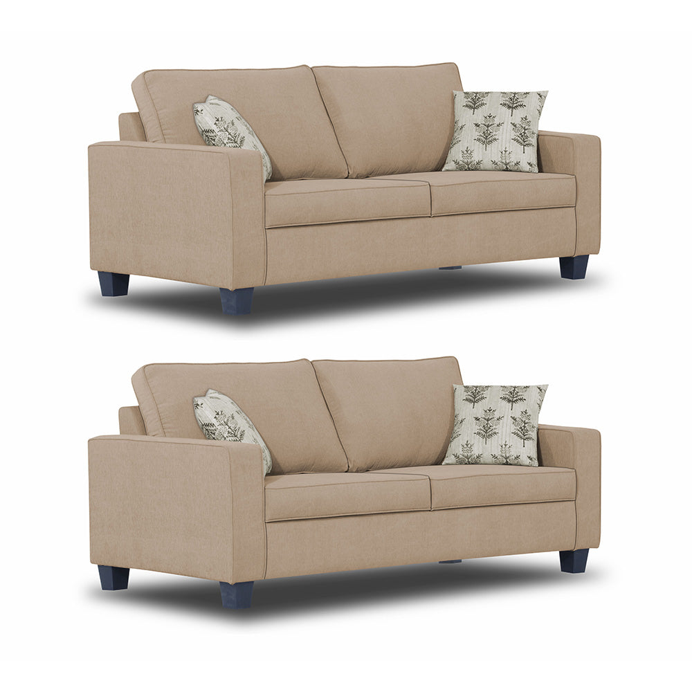 Adorn India Camden 3+2+1 6 Seater Sofa Set (Beige) (3 Year Warranty)