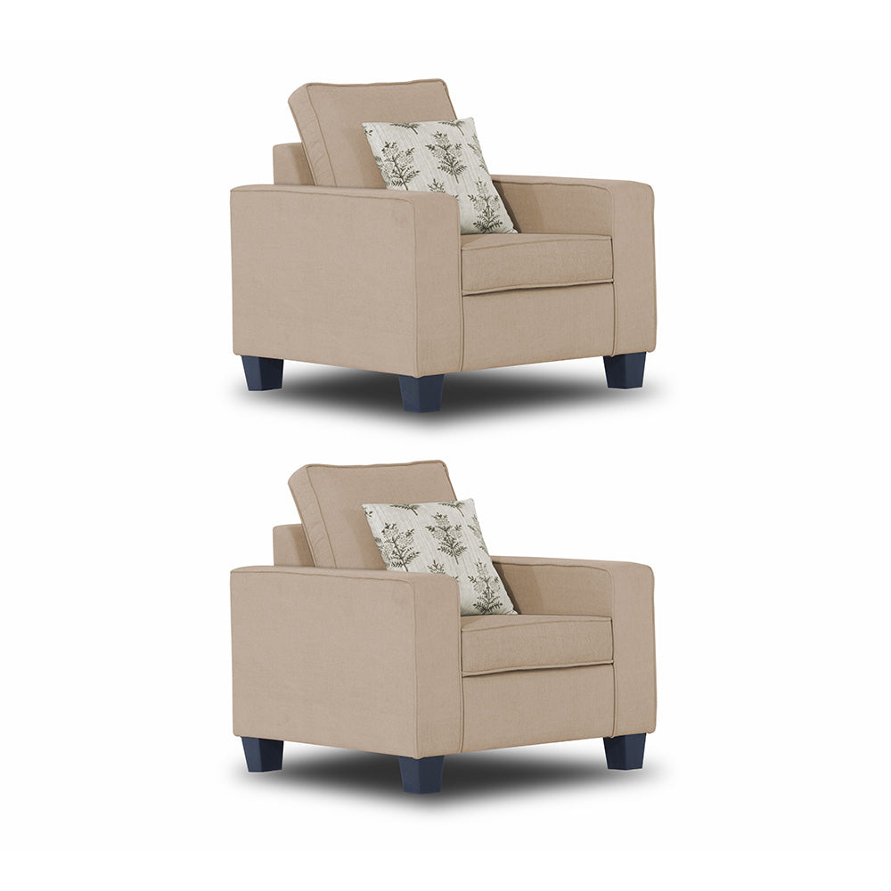 Adorn India Camden 3+2+1 6 Seater Sofa Set (Beige) (3 Year Warranty)